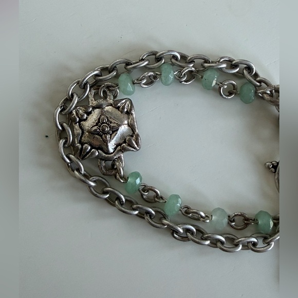 Lucky Brand Silver Four Leaf Clover & Turquoise Beaded Charm Bracelet - Picture 6 of 7